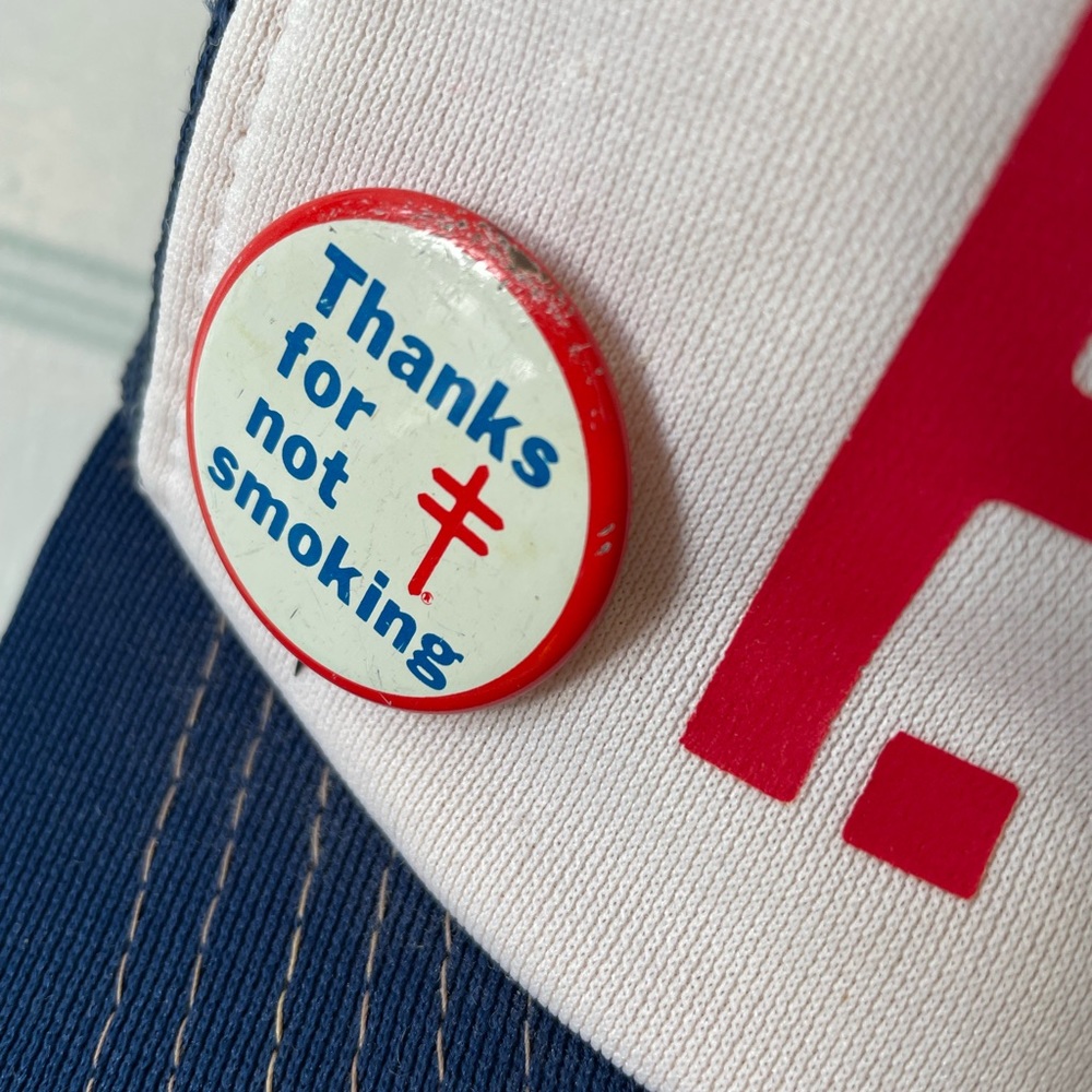 Vintage F.O.P Trucker Hat Mesh SnapBack Cap Thanks for Not Smoking Enamel Pins - Picture 4 of 10